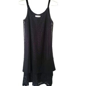 Kenard lace black dress, spaghetti adjustable strapes, knee lenght